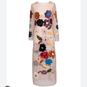 CeliaB Multicolor Floral Long Sleeve Romance Dress with Slip New with Tags LARGE